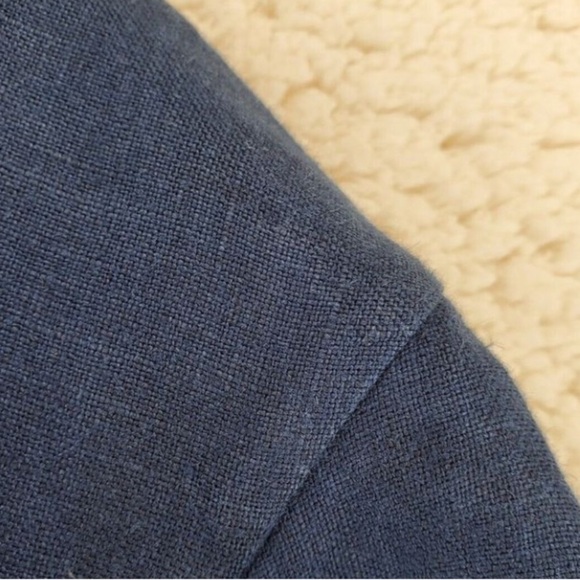 Tish Cox Dress 2XS Blue 100% Linen Mini Ruffles Knee Length Made in Texas USA - Picture 9 of 12